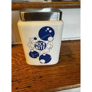 Vintage Nick At Nite TV Land Retro Cookie Jar Canister Ad Logo 90s OGGI Blue Red